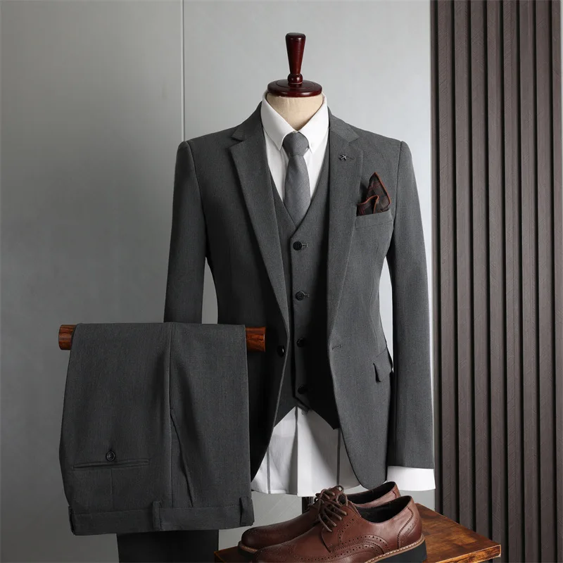 (9) Customized 2024 Suit Men's Casual Business Formal Fashion Slim Wedding Groomsmen Dress