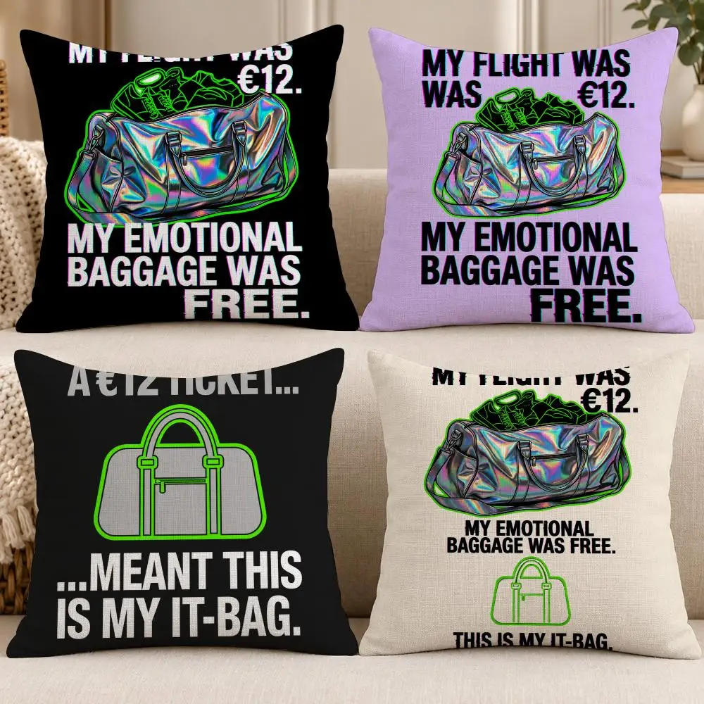 Meme Travel T-The Ryanair Survival Cushion Cover Soft Short Cover Washable Sofa Bed Dorm Garden Home Office Chair Decor