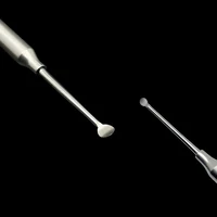 2 uds implante Dental de acero inoxidable, doble extremo, excavadora Surgial, cuchara, curetas de hueso para dentista, herramienta de cavidad restauradora de cuidado bucal