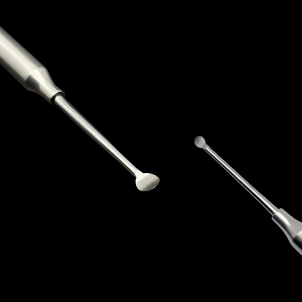 2PCS Dental Implant Stainless Steel Double Ends Surgial Excavator Spoon Dentist Bone Curettes Oral Care Restorative Cavity Tool