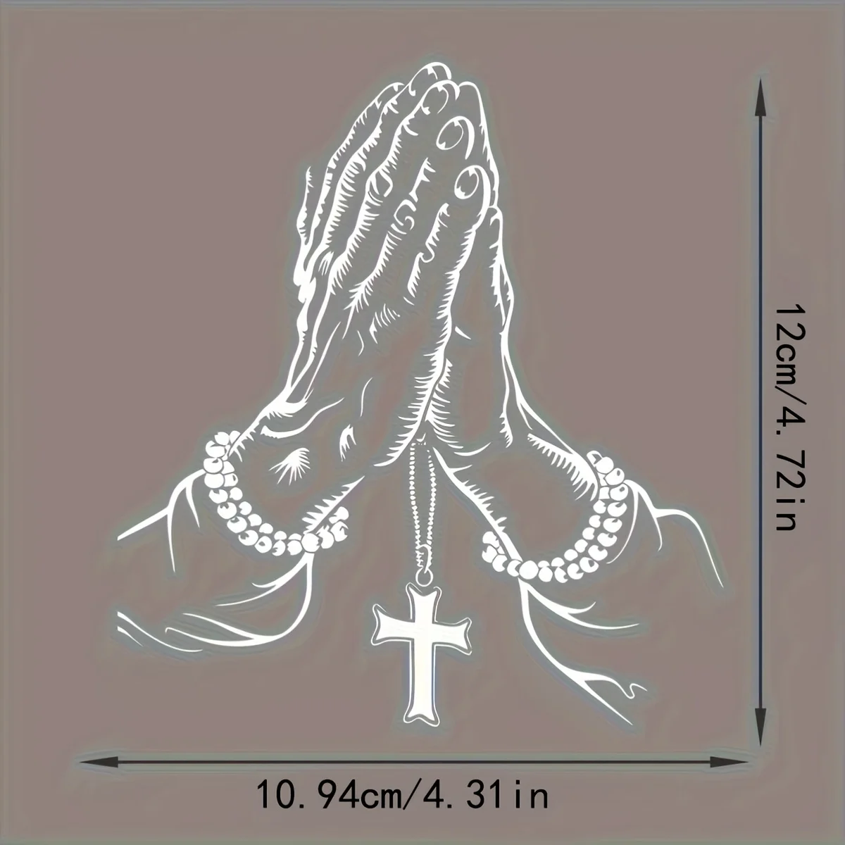 Car Prayer Christian Faith Vinyl Decal, Rose Beads & Cross Design, Waterproof Sticker for Car, Motorcycle, Glass & Windows