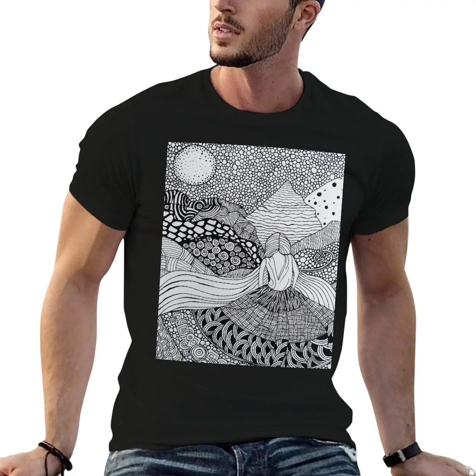 

Zentangle Art T-Shirt Aesthetic clothing oversized graphic tee rapper graphic tees mens designer t shirt