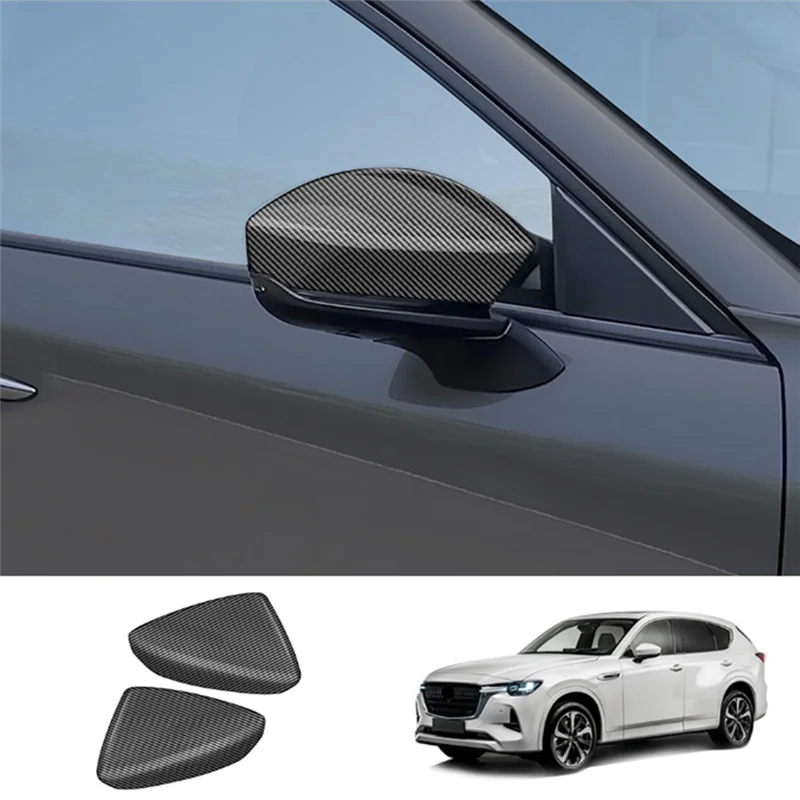 

Car Carbon Fiber Pattern Rearview Side Mirror Cover Trim Frame Side Mirror Caps For Mazda CX-60 2022 2023 Parts