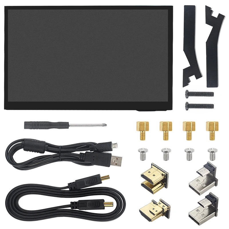 Monitor capacitivo para Raspberry Pi 4B, pantalla táctil IPS de 10,1 pulgadas, 1024x600, LCD con soporte de altavoz para Raspberry Pi 4 / 3