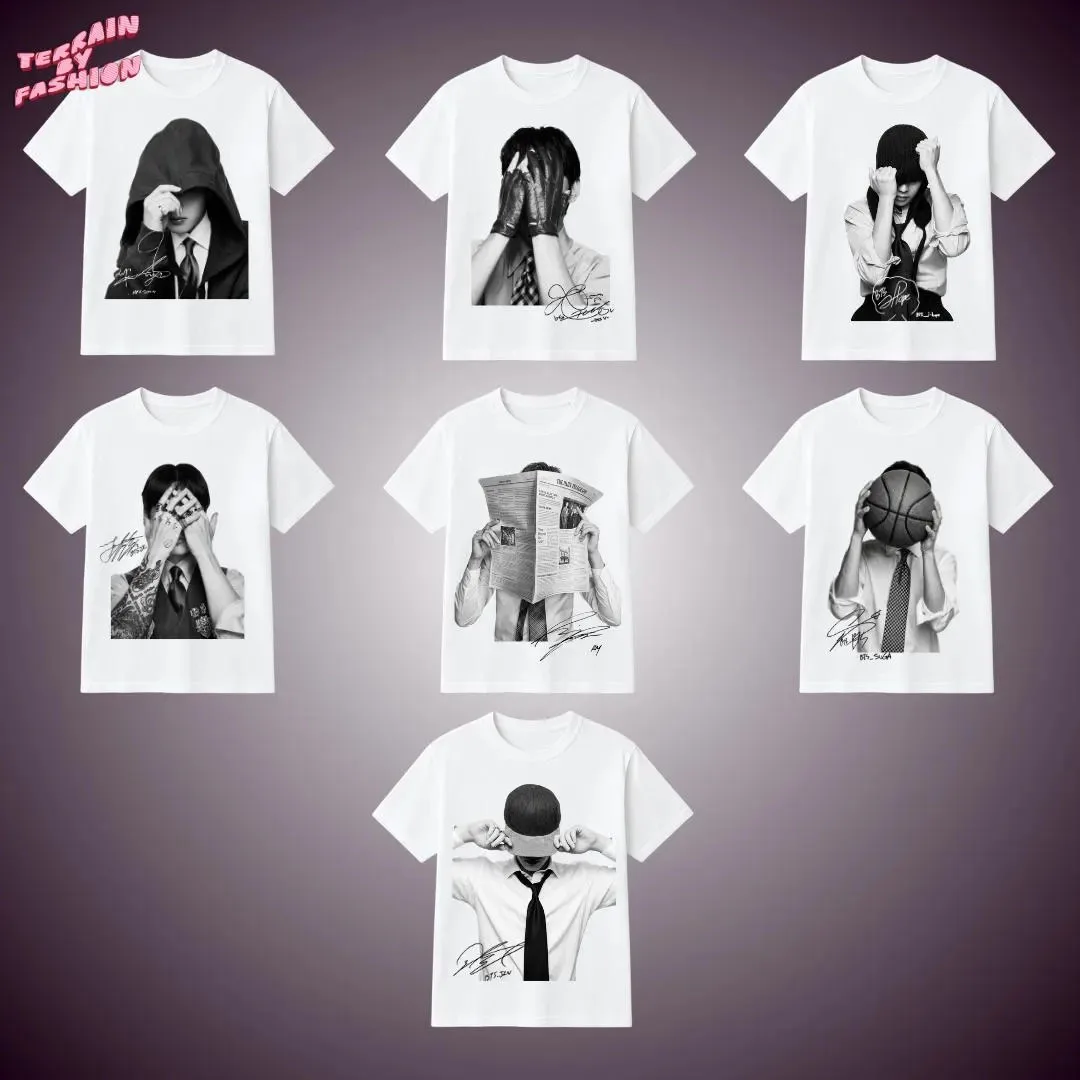 Camiseta Kpop Jin con estampado fotográfico, camiseta unisex de algodón puro, camiseta informal de manga corta en blanco y negro para fanáticos, ropa de calle para adultos y niños, verano