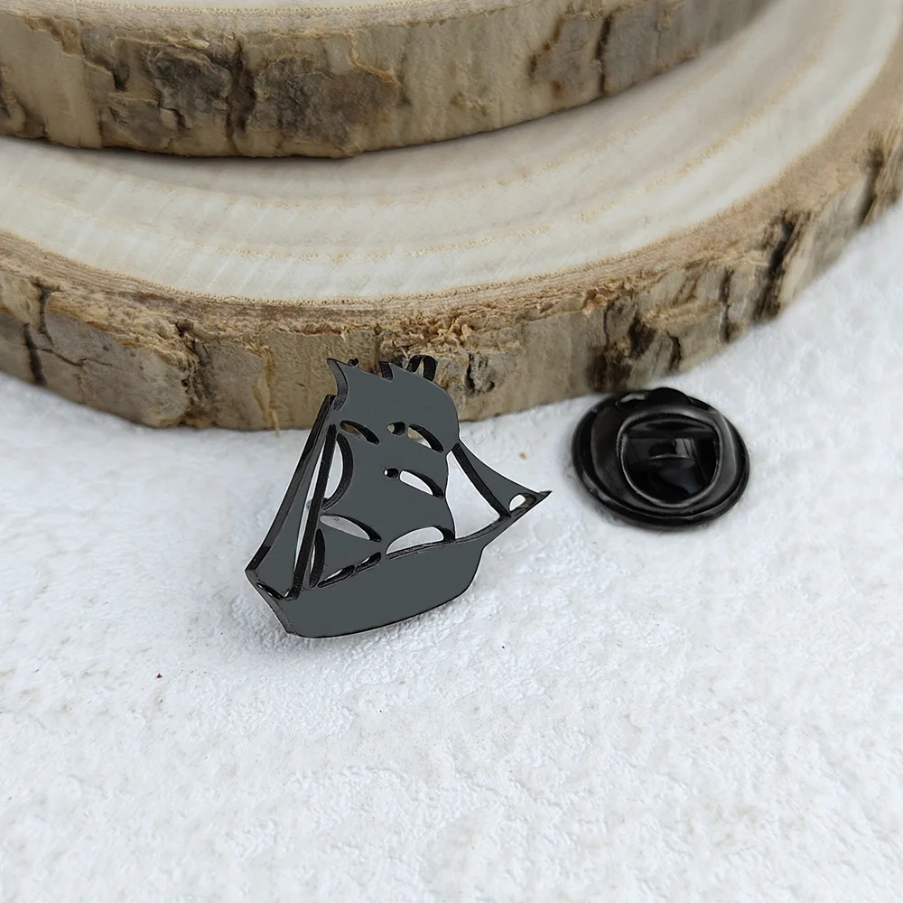 بروش رجالي بتصميم عصري وبسيط من الفولاذ المقاوم للصدأ بإبزيم على شكل فراشة ناعم لقطع المراكب الشراعية #3