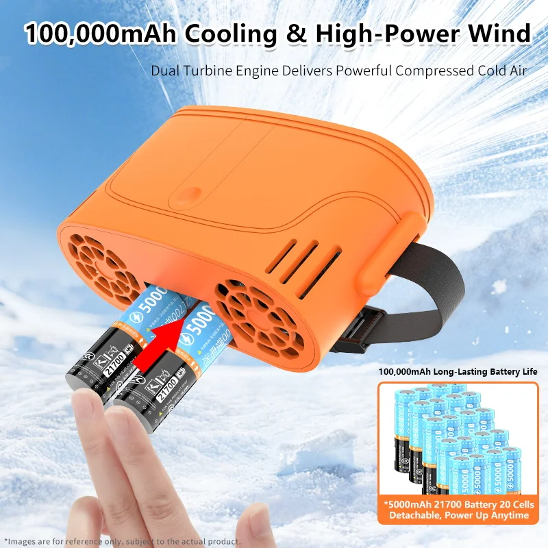 10000mAh waist-mounted fan cooling high-temperature outdoor work room welding site portable waist-mounted fan