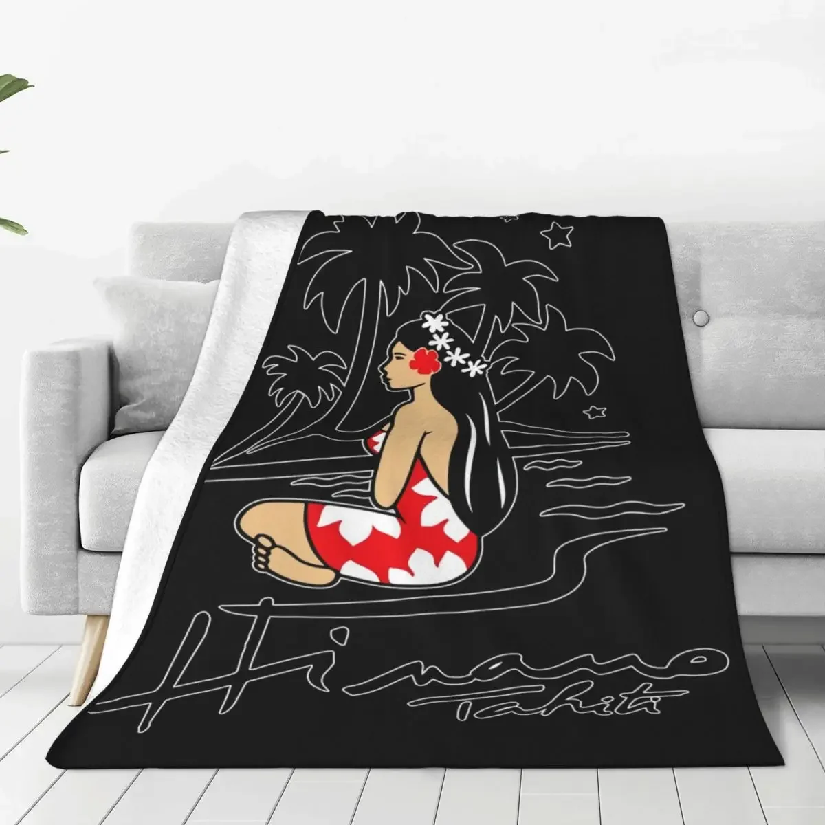 Style O Hinano Tahiti Throw Blanket Cartoon Portable Bedroom Multi Style