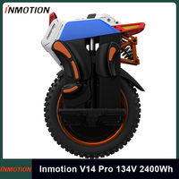 Original Inmotion V14 Pro 134V 2400Wh 50S Battery C40 9000W Motor Top Speed 80km/h IPX6 Waterproof Adjustable 85MM Suspension Inmotion V14 Pro Electric Unicycle