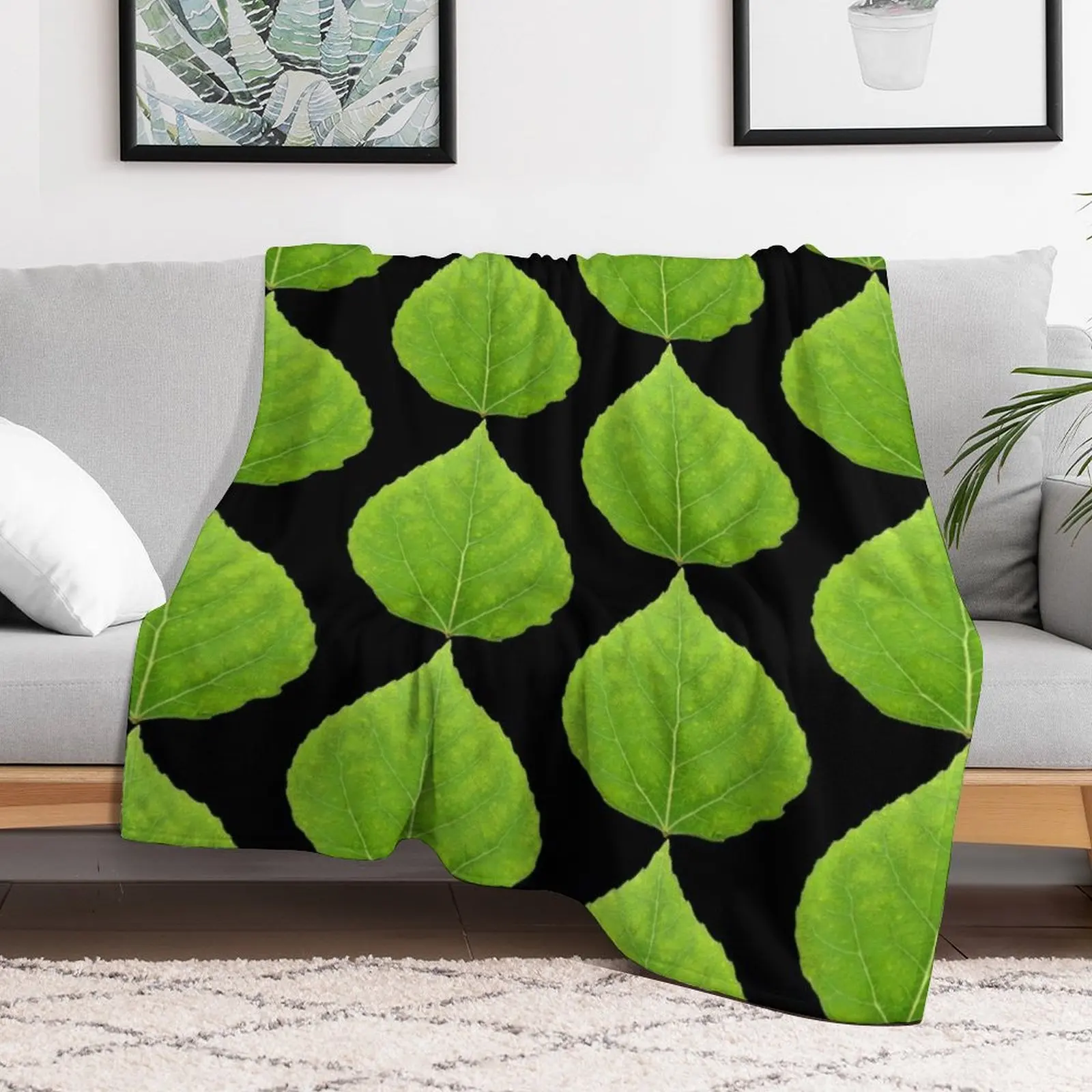 Green Aspen Leaf #11 Throw Blanket Vintage Decorative Sofa decorative halloween Blankets