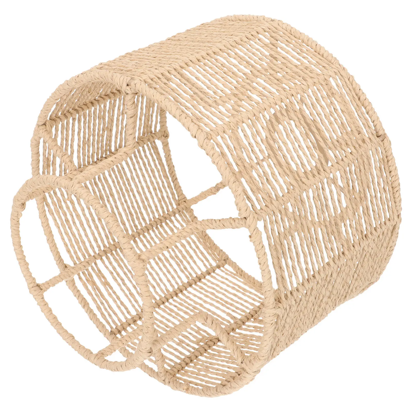 

Small Paper Rope Woven Drum Lampshade Ceiling Indoor Light Cover Braided Vintage Lamp Shade for Living Room Kitchen Cafe