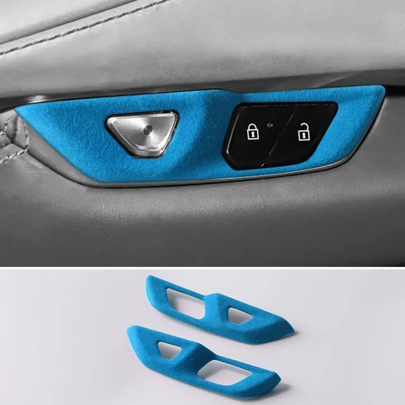 Made of Alcantara For Chevrolet Corvette C8 Door Control Panel Switche Button Boot Cover Trim Sticker Car Interior Accessories view 5