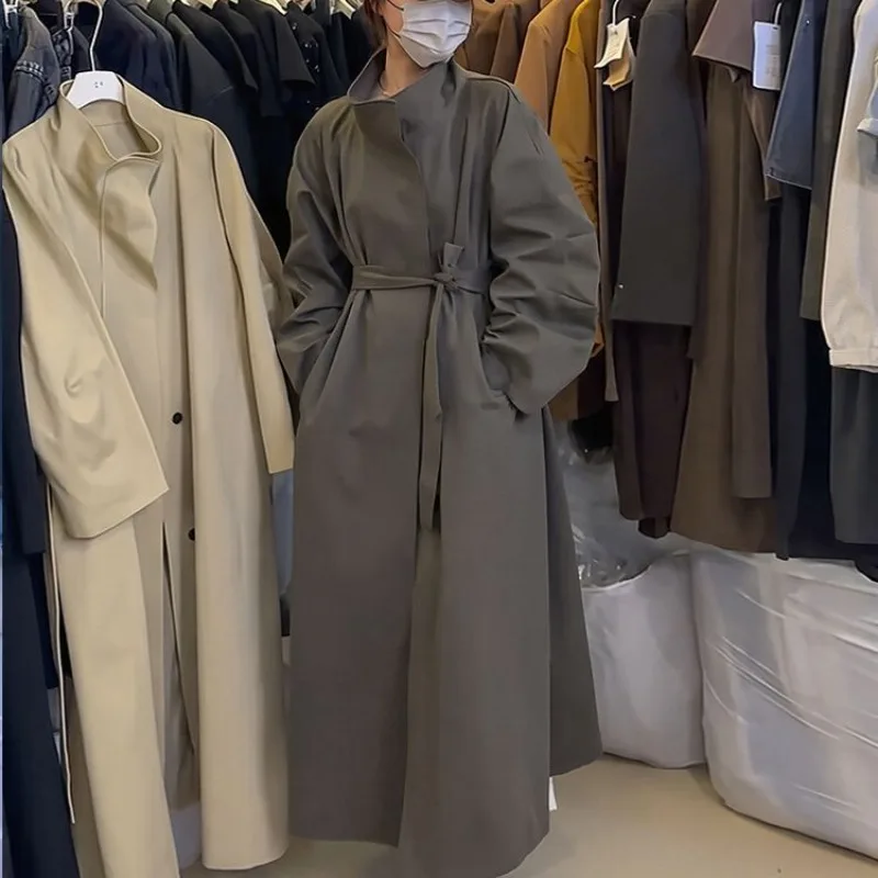 Blouse Outerwear Trench Coat Women's Autumn Long-line Korean-inspired Relaxed Fit Trendy New Comfortable Minimalist Niche Casual