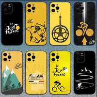 T-Tour De France Bicycle Exercise Phone Case For iPhone 16,15,14,13,12,11,Pro,X,XS,Max,XR,Plus,Mini Soft Black Cover