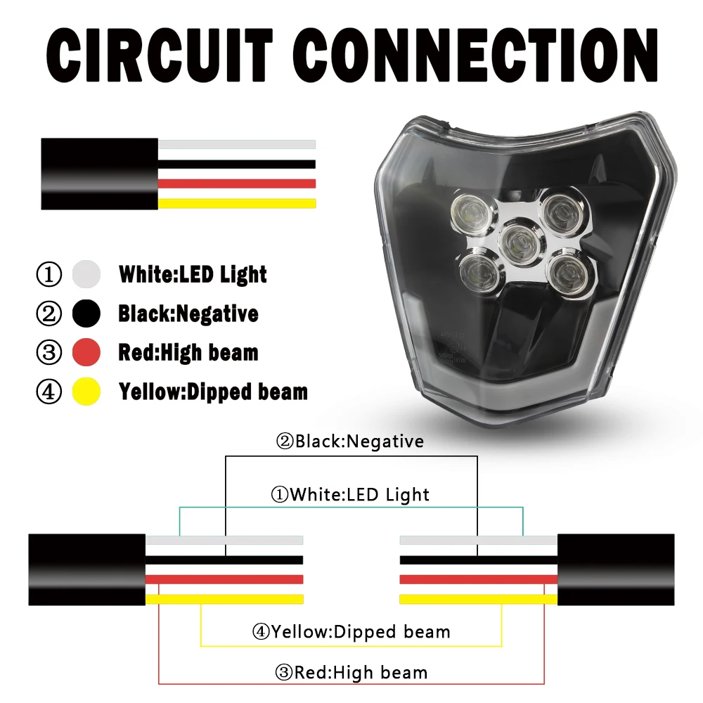 For KTM Motorcycle LED Headlight Plate EXC 300 XC XCF XCW 150 250 350 450 Headlamp Dirt Bike Moto Enduro Motocross Accessories
