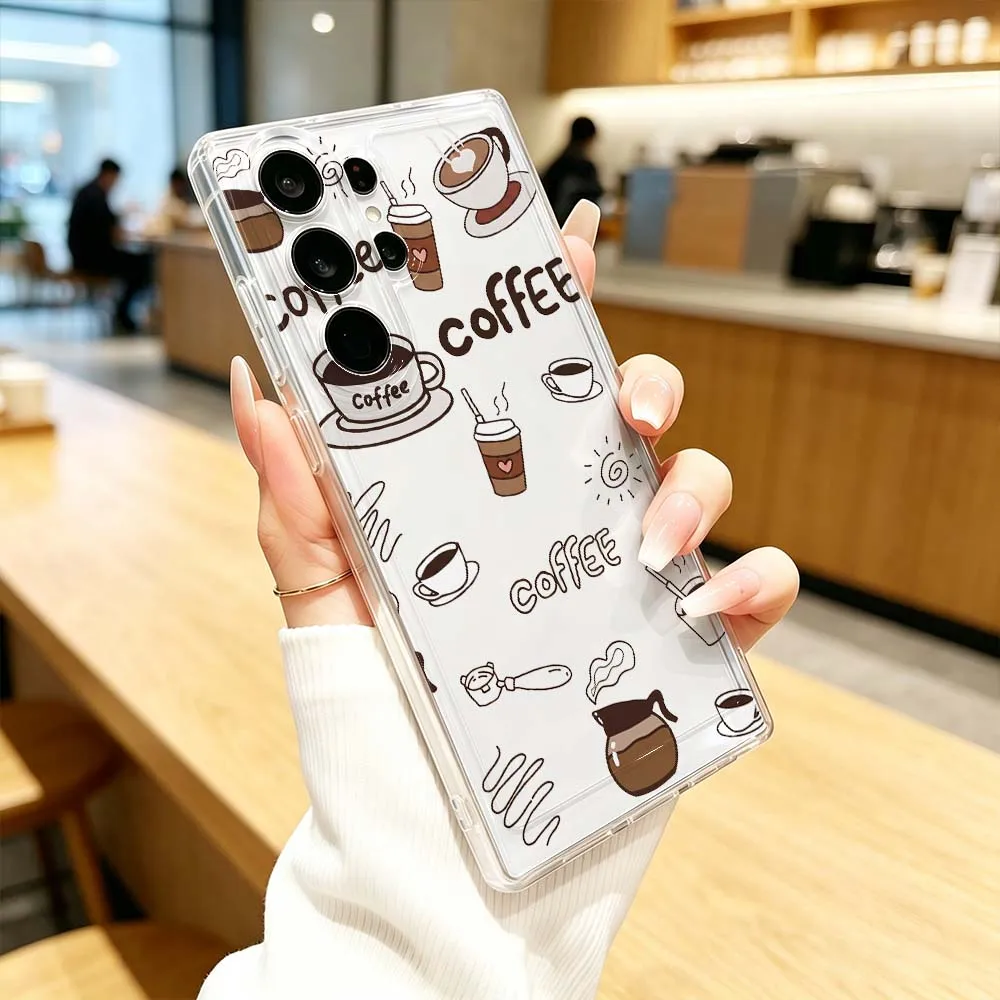Luxurious Stylish Pattern Phone Case For Samsung Galaxy S26 S25 S24 S23 S22 S21 S20 Ultra Plus FE Pro 5G Transparent Cover