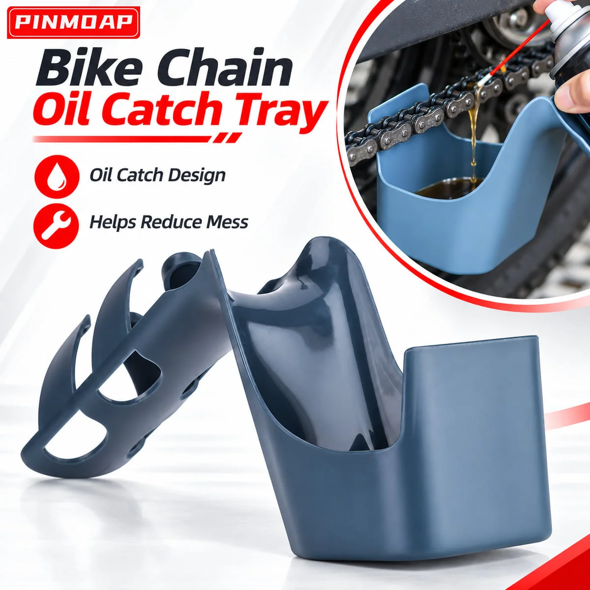 PINMOAP Bike Chain Oil Catch Tray ABS Chain Oil Drip Collector for Cleaner Workshop Floors During Bicycle Maintenance
