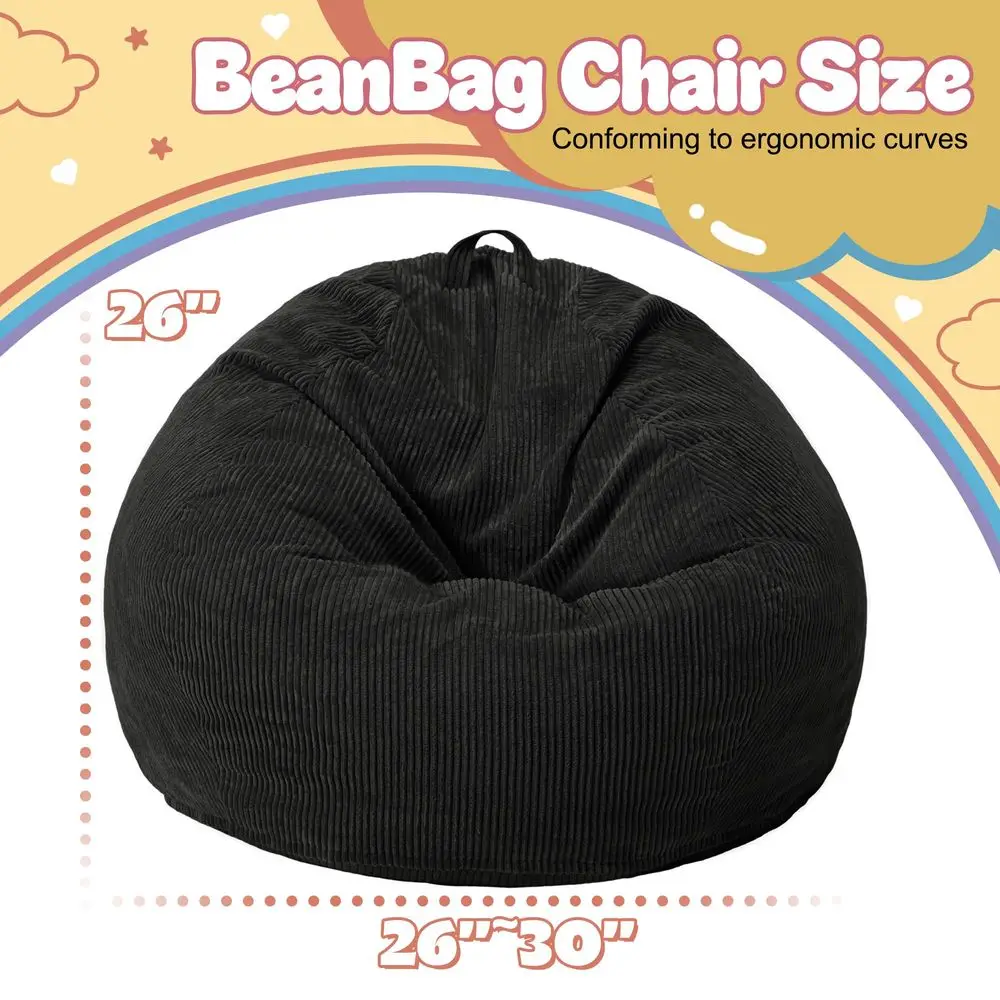 2Pcs of 2FT Bean Bag Chair,Giant Bean Bag Chairs for Teens Adults,Big Bean Bags with Memory Foam Filled, Large Beanbag Chairs w