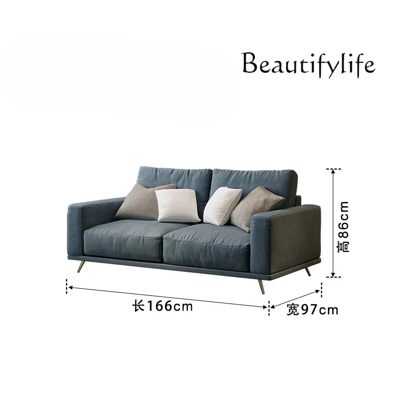 

Modern simple household living room small apartment straight row tofu sofa