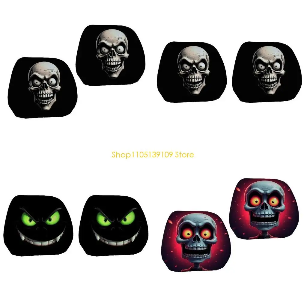 Halloween Themed Headrest Covers For Vehicles Bold Humorous Headrest Dust Cover