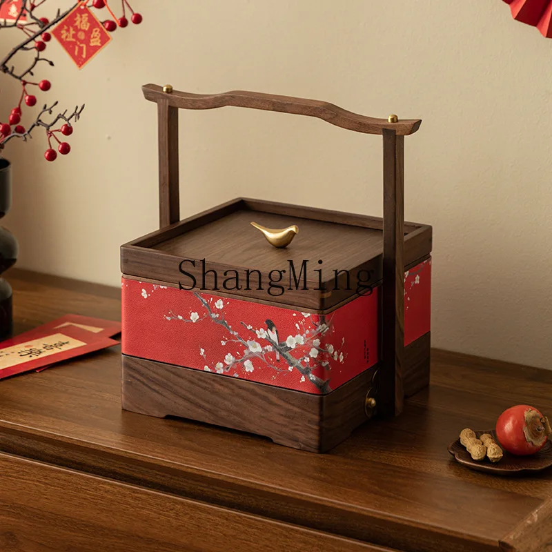 

FG New Year's Dried Fruit Plate Living Room Coffee Table Household Candy Snack Plate High-end Dim Sum Storage Box