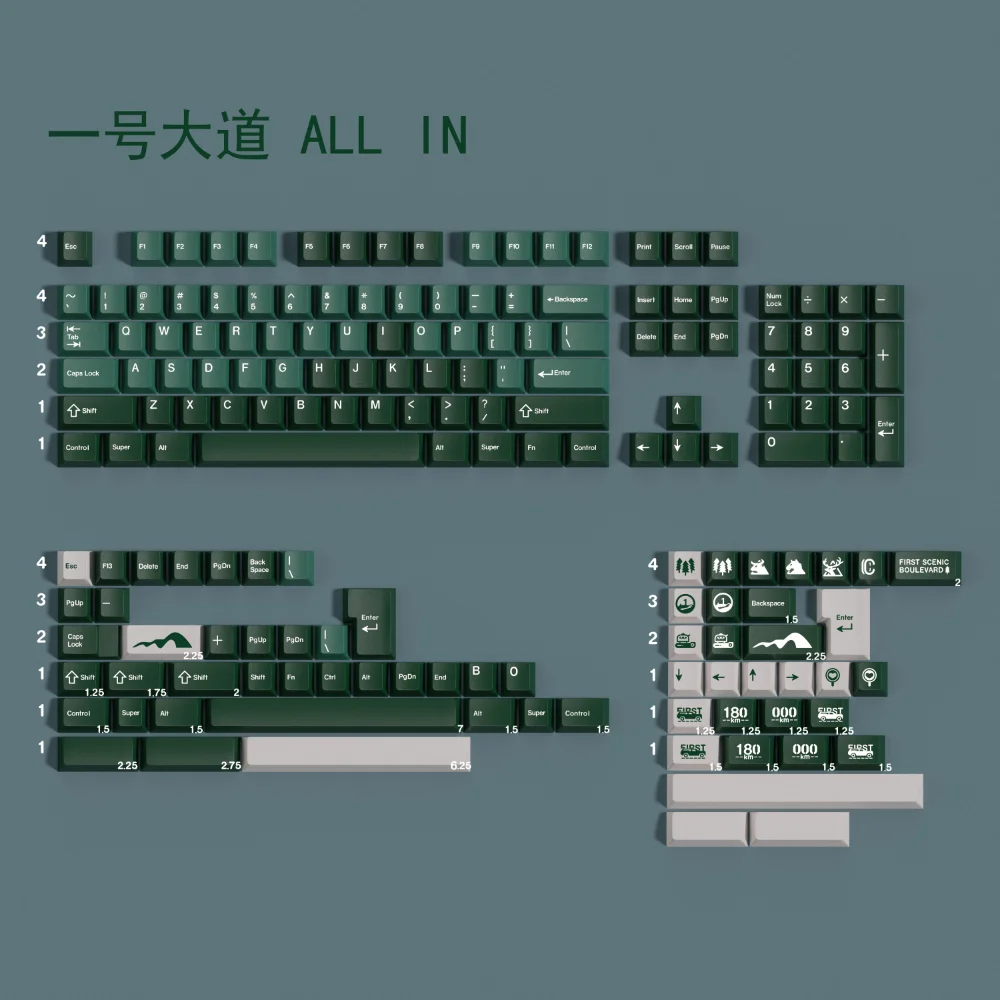 

Колпачки для клавиш PBT Cherry Profile First Scenic Boulevard Колпачки для клавиш 5-сторонний колпачок с красителем 2,25U 2,75U для механической клавиатуры MX