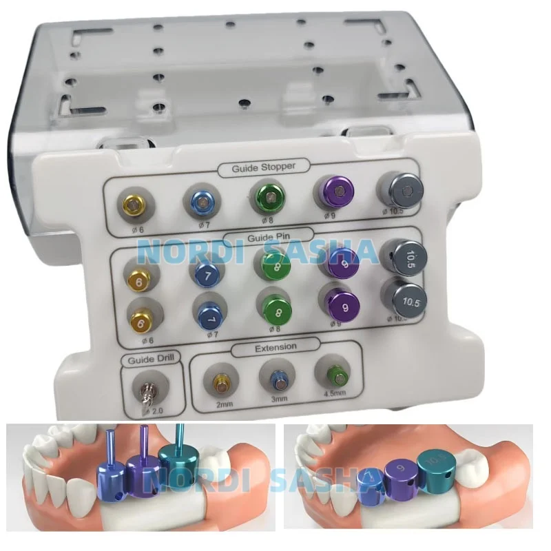 19Pcs/Set Universal Fully Guided Drills Set Dental Implant Guide Titanium Surgery Pin Implant Guide Drill Positioning Drill