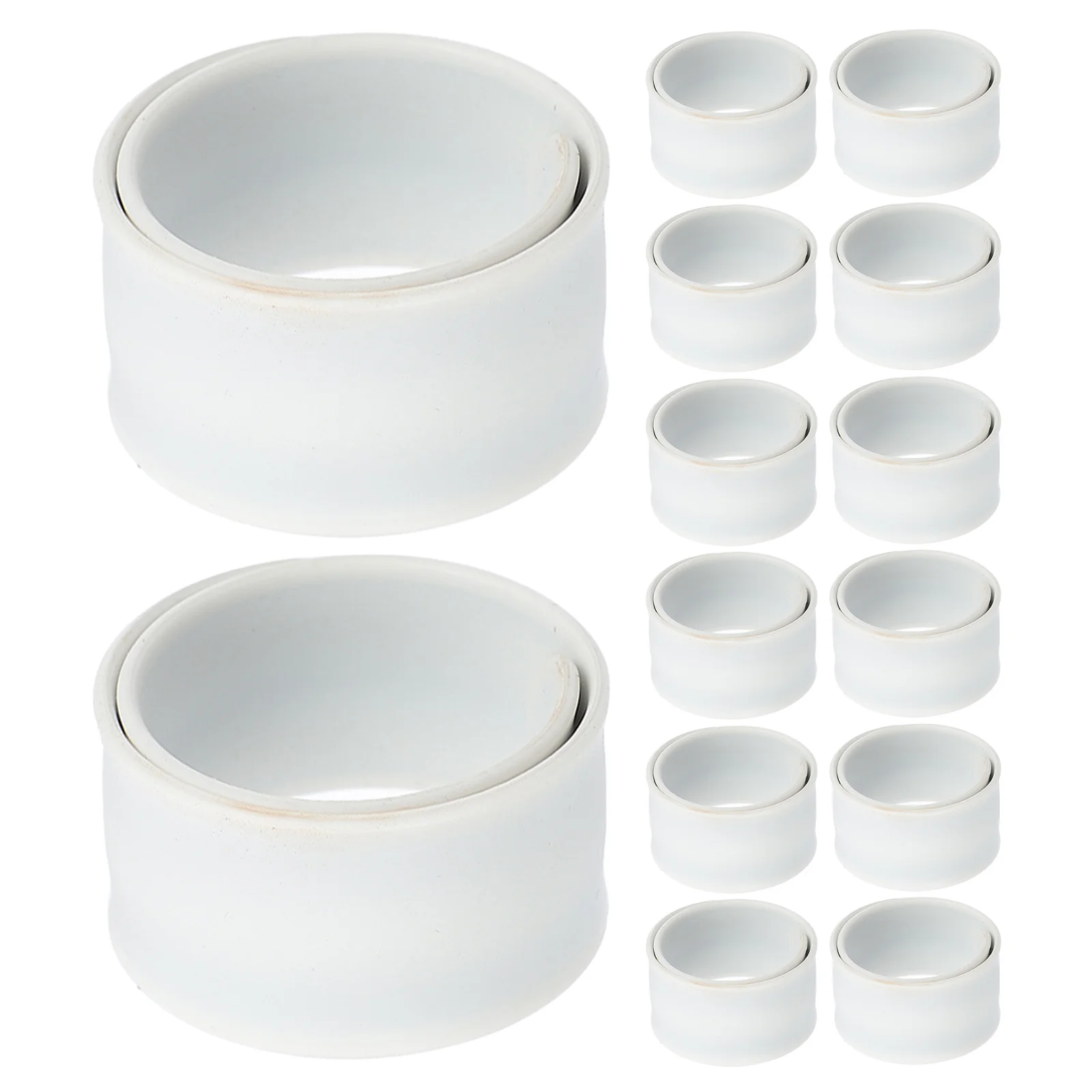 

20Pcs Silicone Snap Bracelets Kids DIY Blank Wristbands Soft White Slap Bands for Crafting Party Favors School Fun Christmas