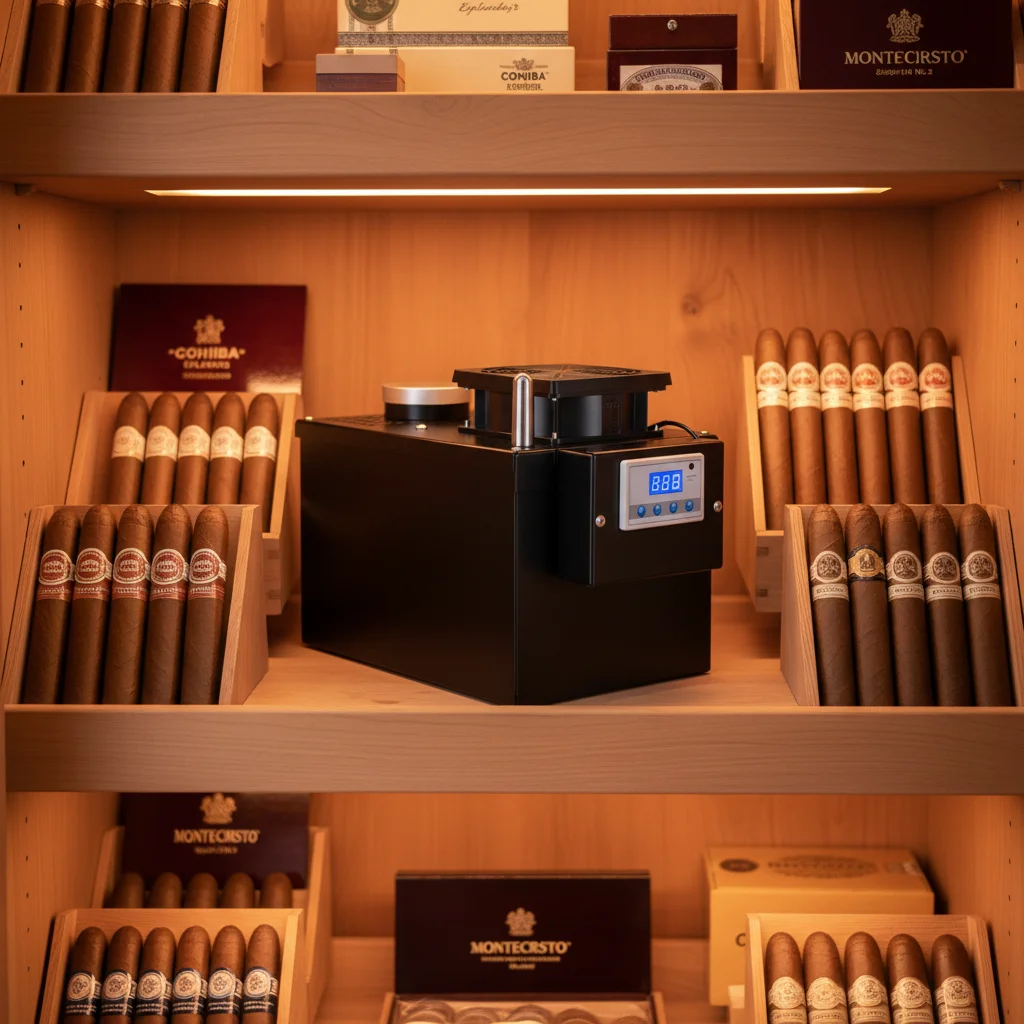 Electric Cigar Cabinet Humidifier Stainless Steel Capacity Hotel Use Portable Humidity Control