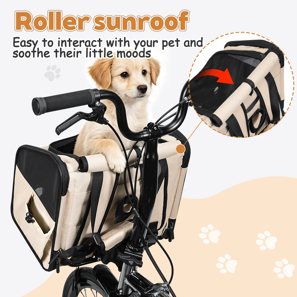 NEWBOLER Brompton Faltbare Fahrradtasche, Haustiertasche, tragbare Fahrrad-Fronttasche, faltbare Outdoor-Reisetasche für Katzen und Hunde – Detail 11