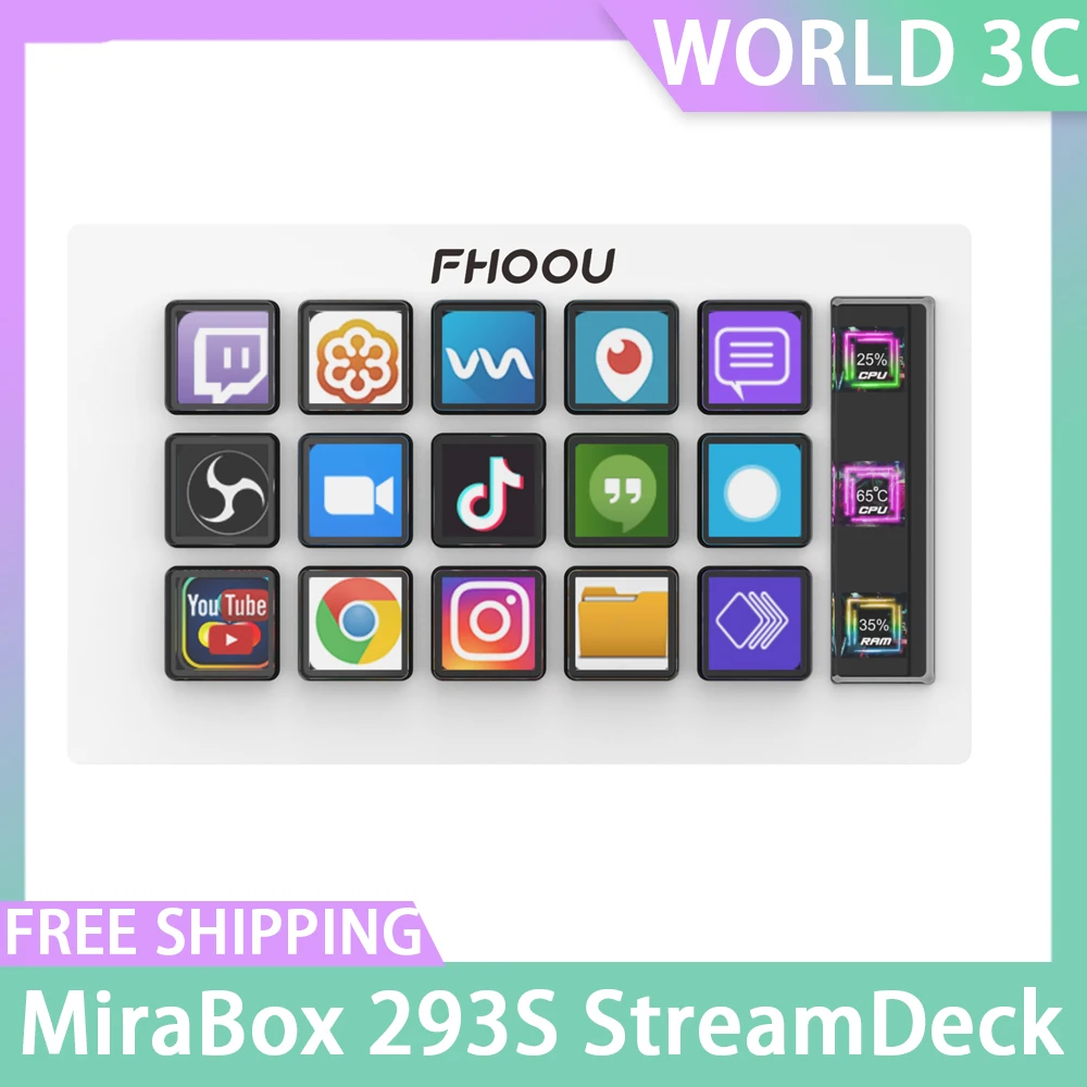 

Визуальная клавиатура Streamdeck, ЖК-нопка, индивидуальная кнопка, создание живого содержания, визуальный контроллер для Windows/Macos/Android/Ios, подарки