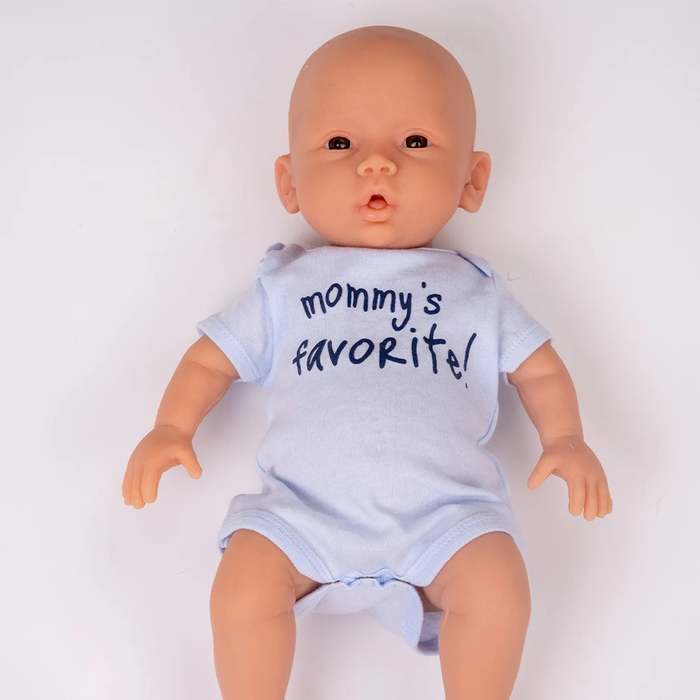Herpinker 47cm siliconen reborn babypop realistisch meisje 3,1 kg bruin/blauwe ogen geen skelet kinderspeelgoed