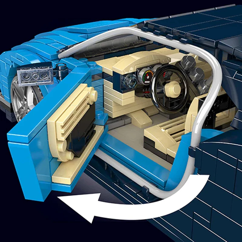 Techniczny MOC 10111 Hypercar Supercar samochód wyścigowy Bugattier Model pojazdu 1222 sztuk klocki klocki Puzzle zabawki na prezent