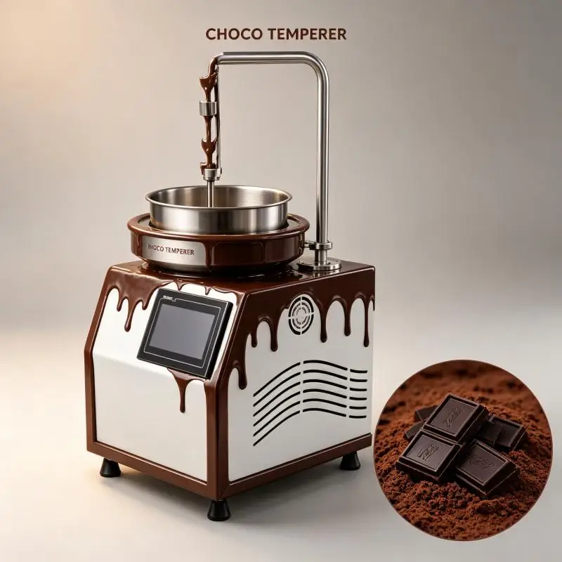 Automatic Chocolate Tempering Machine Stainless Steel Melting Heating Cooling Equipment for Candy Production