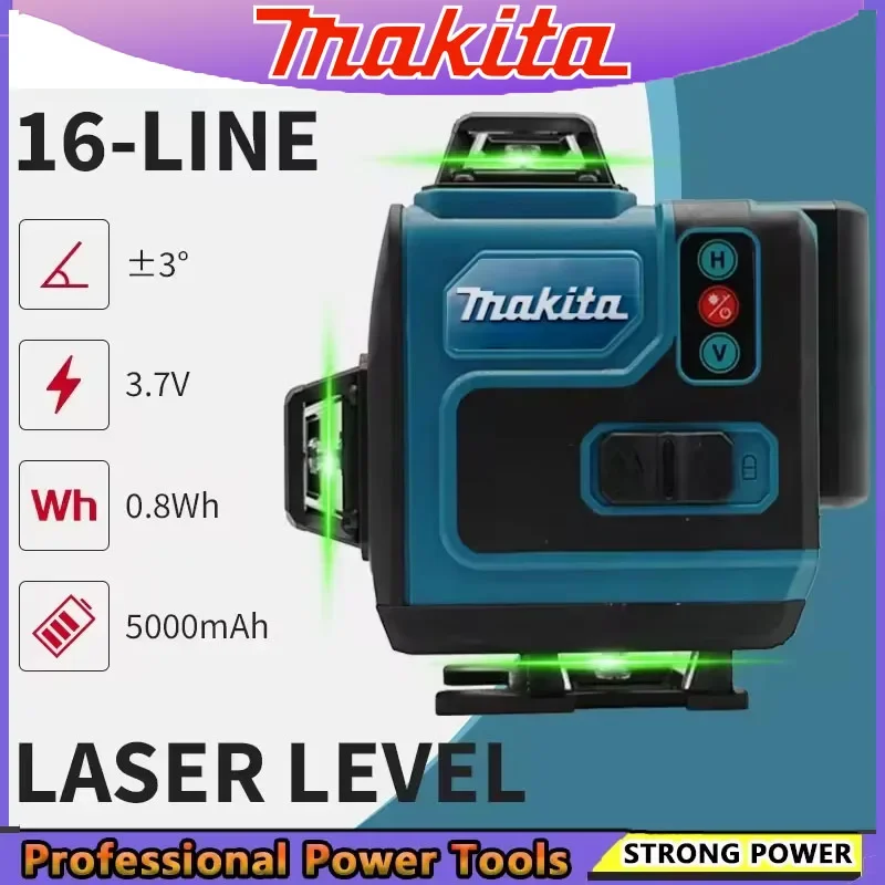 

Высокоточный 16-линейный 360-горизонтальный вертикальный перекрестный уровень, зеленый свет, лазер, высокоточный настенный портативный инструмент