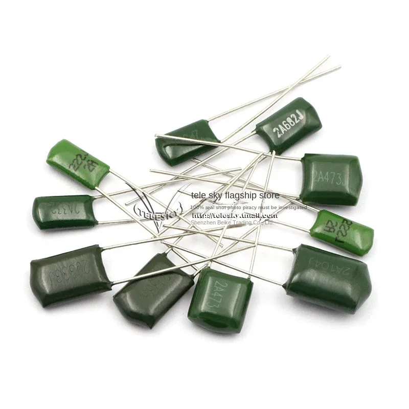 50 Buah Kapasitor Film Poliester 100V 630V 2,2NF 0,01UF 2,2NF 22nF 102PF 220NF 473PF 100nF 0,1UF 2A104J 103J 222 223J 472 473J