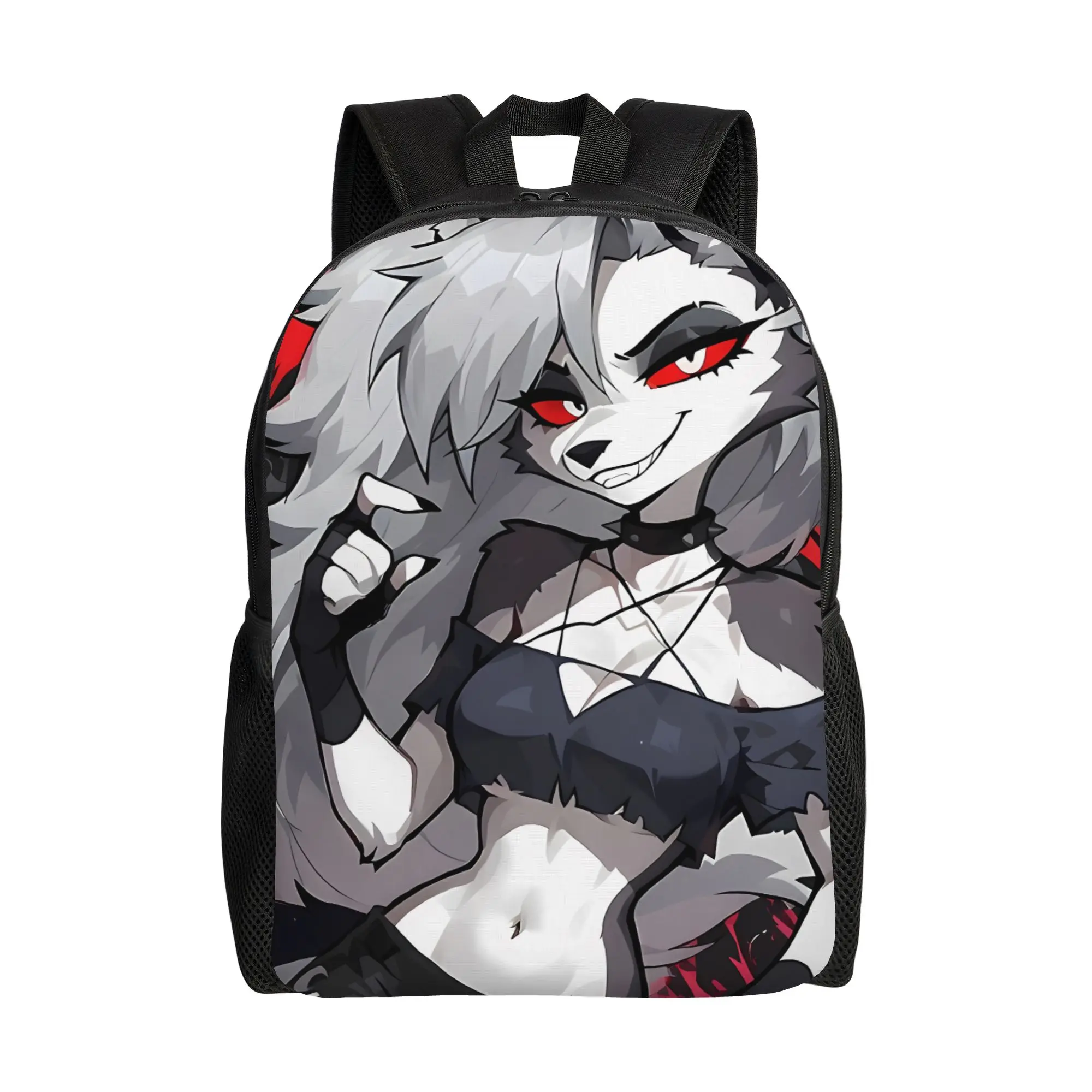 

H-Helluva Boss Loona Fan Goth Anthro Wolf Girl Neon Aesthetic Backpack Unisex Graphic Print mochila Large Capacity Laptop Bag