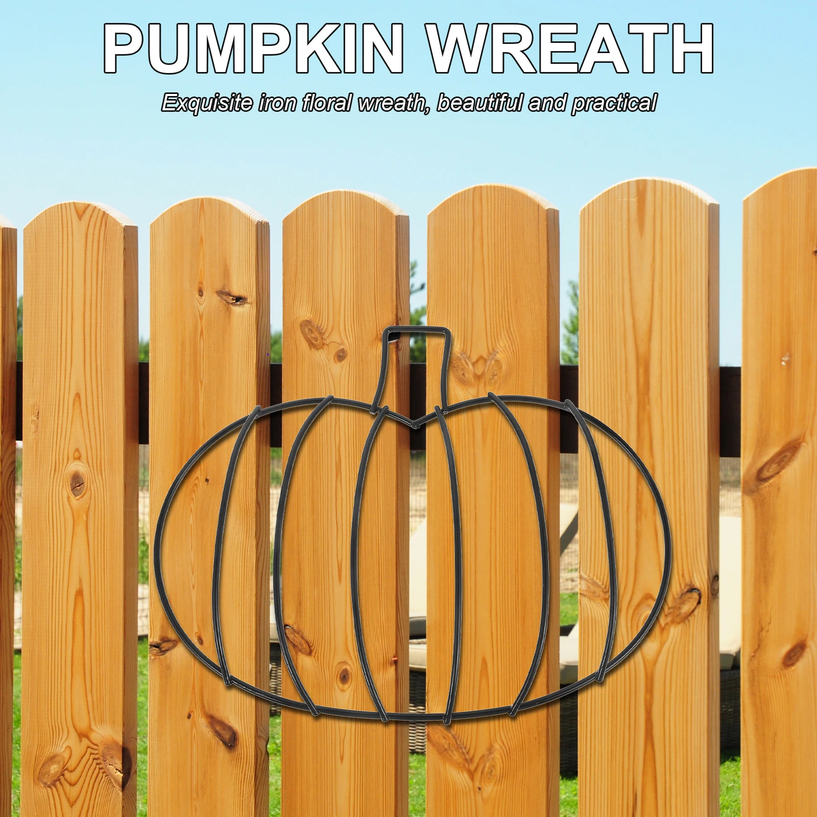 

2pcs Halloween Pumpkin Wreath Iron Frame Metal Wire Form Diy Decoration Garland Supplies For Wedding Party Garden Indoor