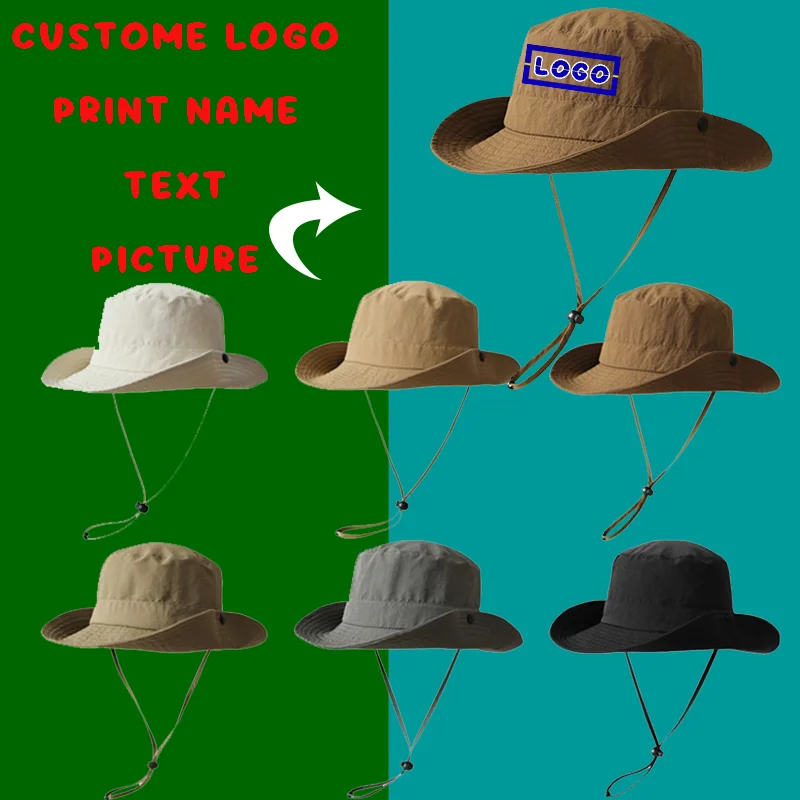 

Custome Logo Solid Color Quick-drying Bucket Hat Spring and Summer Outdoor Sunshade for Men and Women Casual Lace-up Fishing Cap