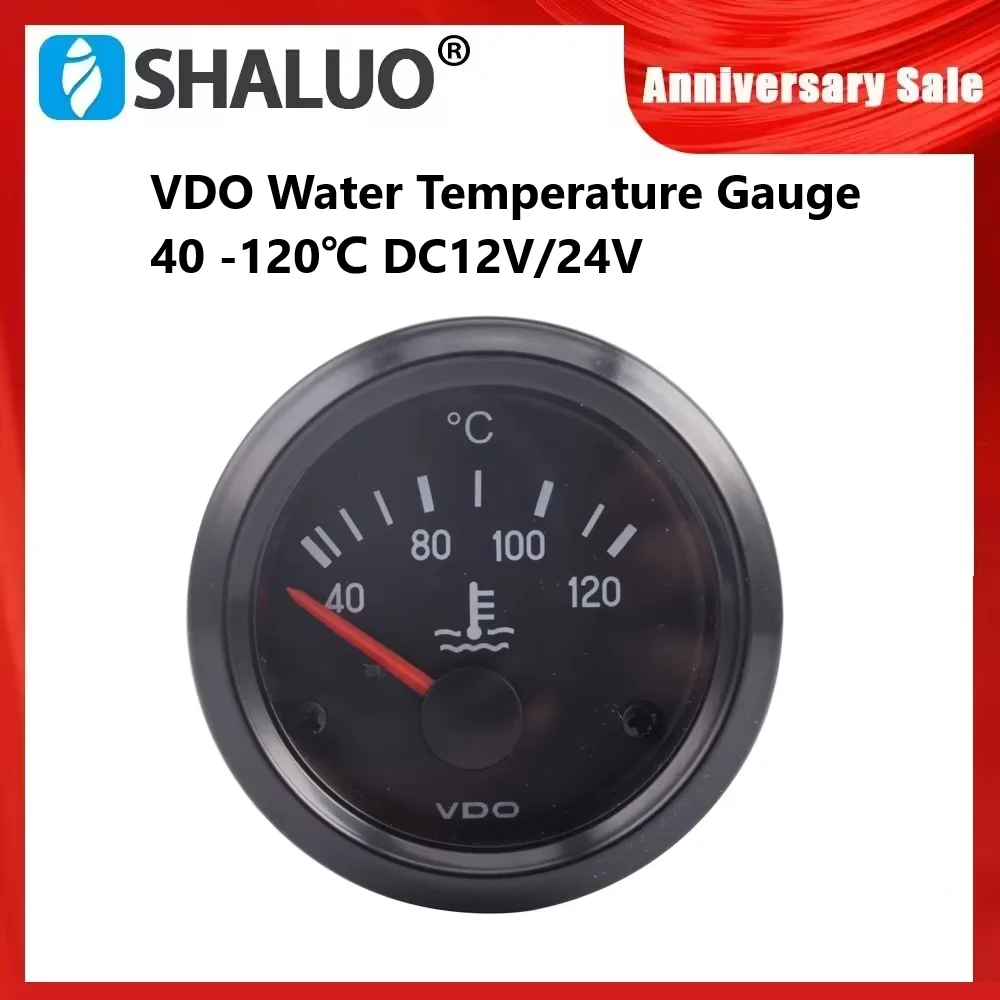 12V 24V 40-120C VDO Water Temperature Gauge Diesel Engine Coolant Temp Meter For Generator Parts Accessories ohm 287.4-22Ω