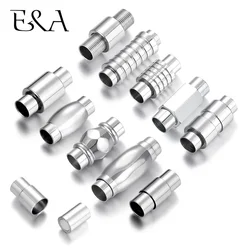 Stainless Steel Magnetic Clasp Mirror Finish Hole 6mm Leather Cord Clasp Magnet DIY Jewelry Making Bracelet Components