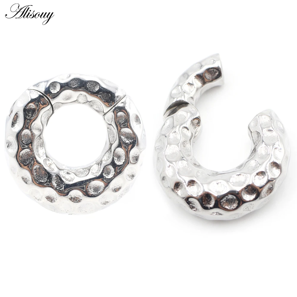 1PC Stainless Steel Punch Pattern Ear Weights Plugs Tunnels Cartilage Earrings Gauges Expander Stretcher Piercing Body Jewelry