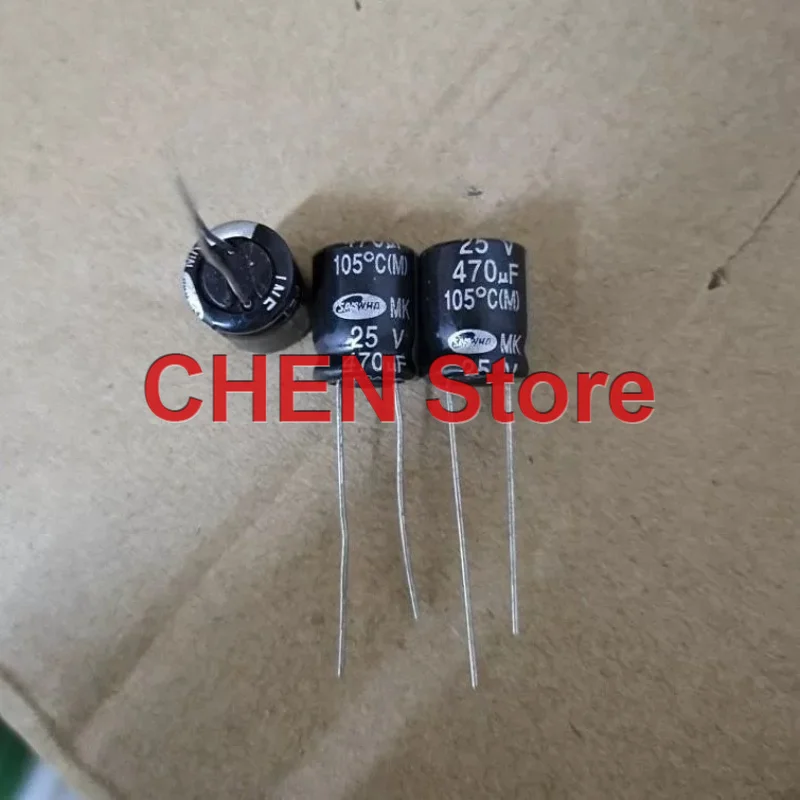 50PCS/lot original SAMWHA 25V470UF 10X12MM 105C 470UF 25V electrolytic capacitor free shipping