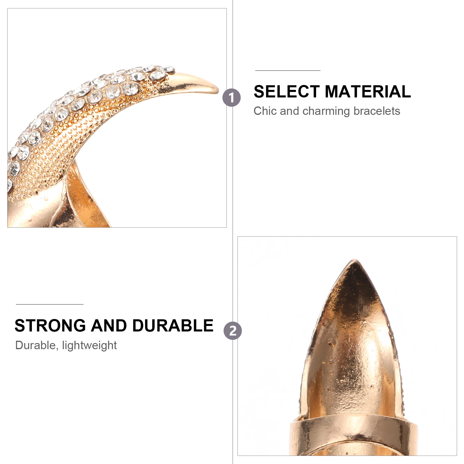 

5 Pcs Joint Ring Punk Style H Accessories Long Nail Rings Fashion Jewelry Golden Punk Style Ring Decor Alloy Diamonds