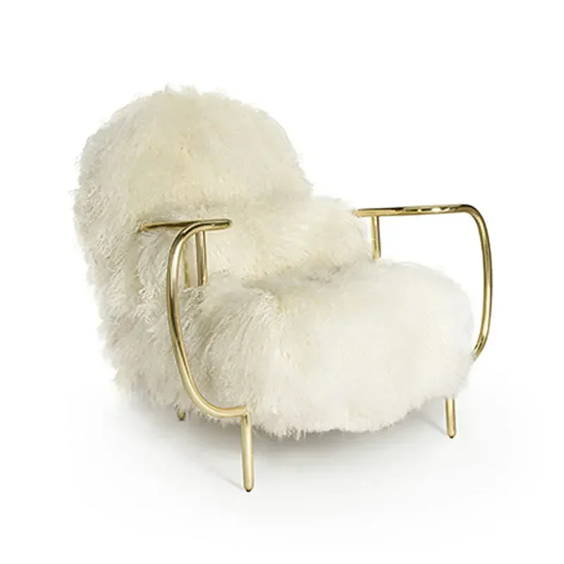 Light luxury minimalist lobby single leisure chair Internet celebrity designer creative metal stainless steel bird cag