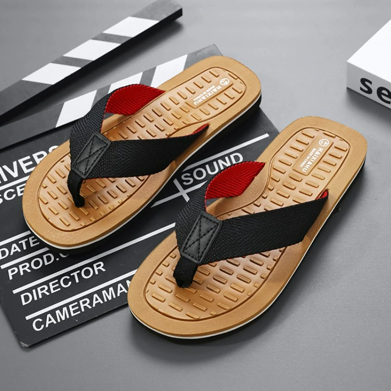 Men's Shoes Flip Flops Summer Flats Shoes Anti Slip Wear Resistant Flip-flops Casual Slippers Beach Shoes