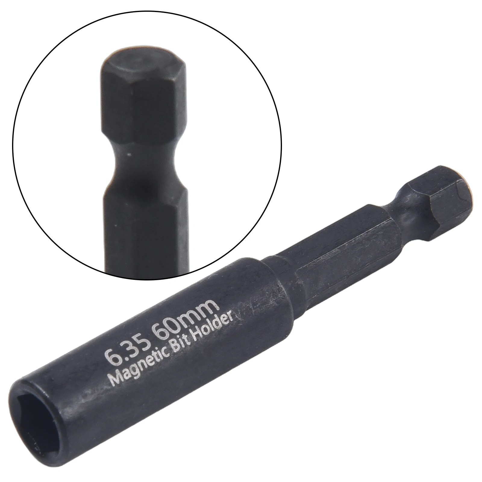 5/2PCS 60mm Hexagonal Screwdriver With Extended Conversion Head And Phosphating Black 1/4 Extension Rod Screwdriver Bit Holder