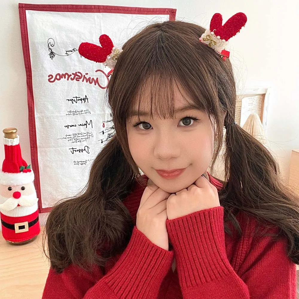 Accesorios para el cabello, horquilla navideña, guantes de perlas de felpa, sombreros, decoración navideña de estrellas, pasadores navideños de felpa, sombreros de estilo coreano