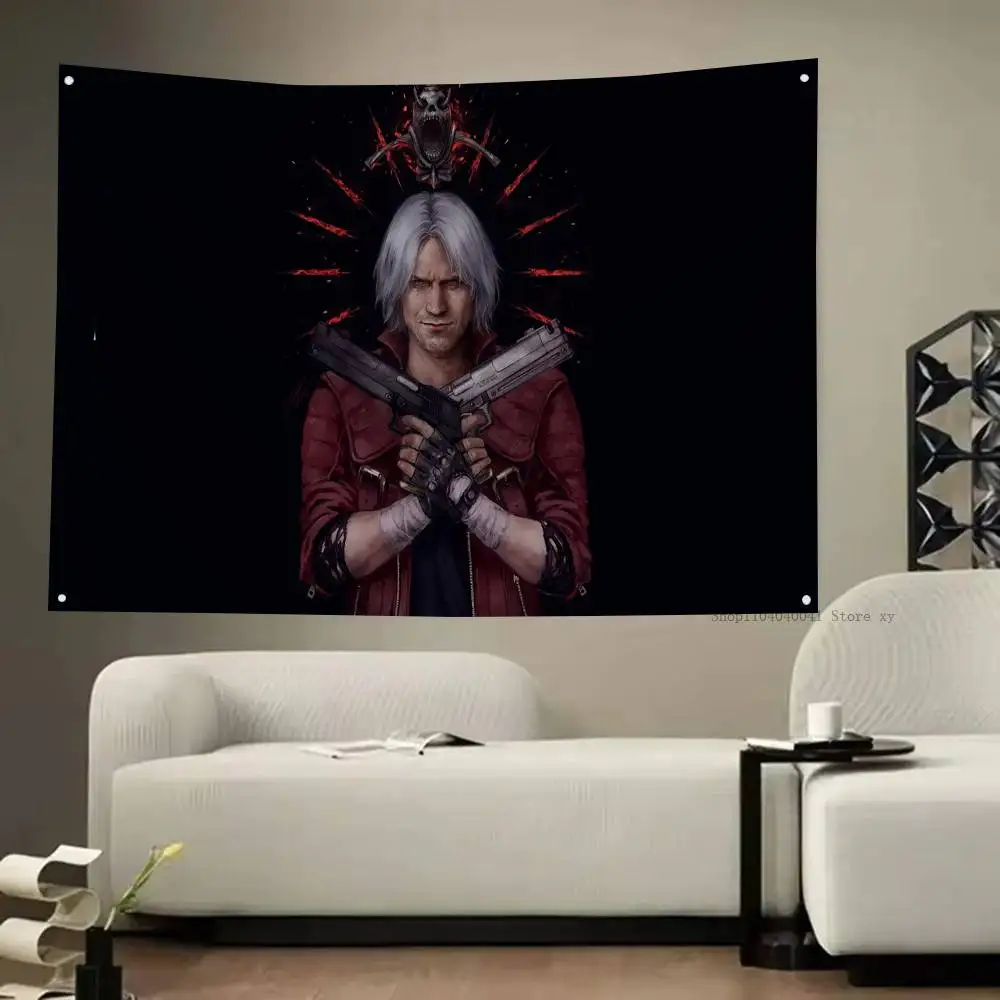 Devil May Cry Flag Banner Vier-Loch-Flagge Polyester Outdoor-Dekor Raumästhetik