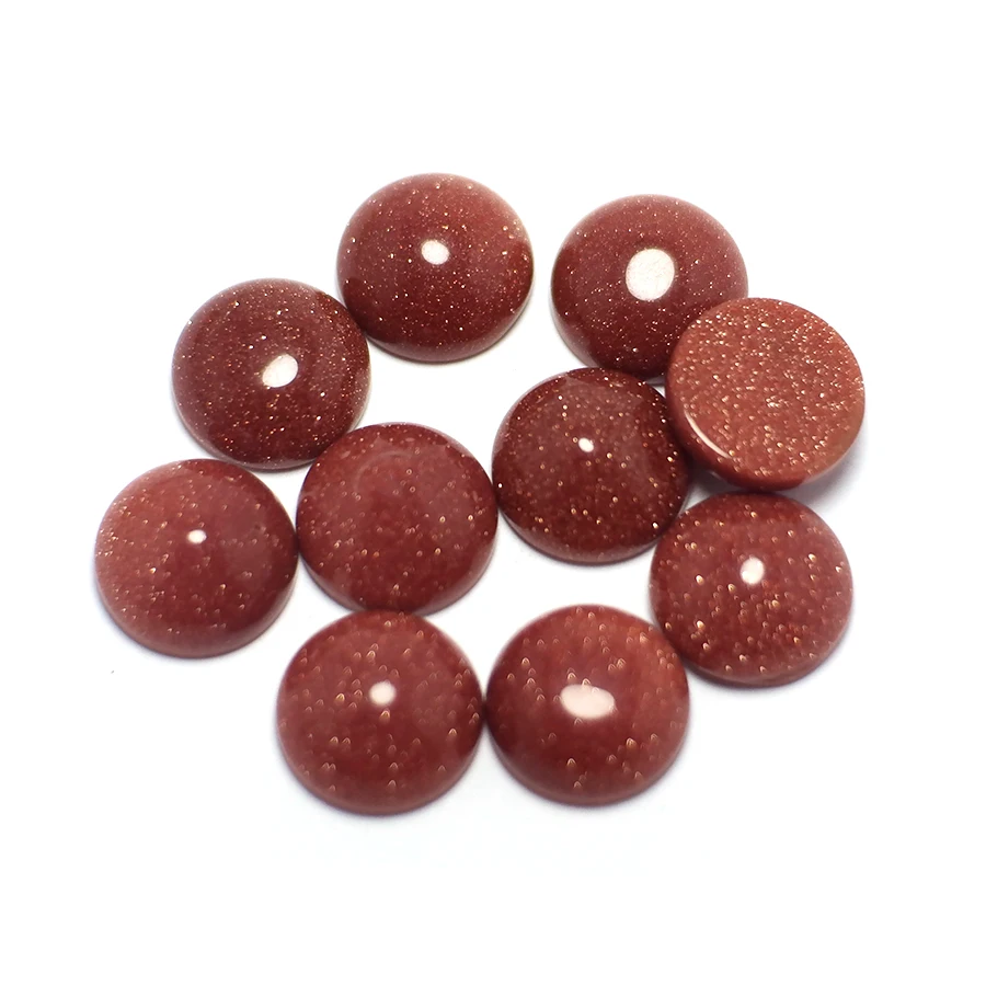 

10pcs Gold Sand Stone,Round Natural Stone,Polished Flat Back Stone,Earring Necklace Jewelry Making,Pendants For Making Jewelry